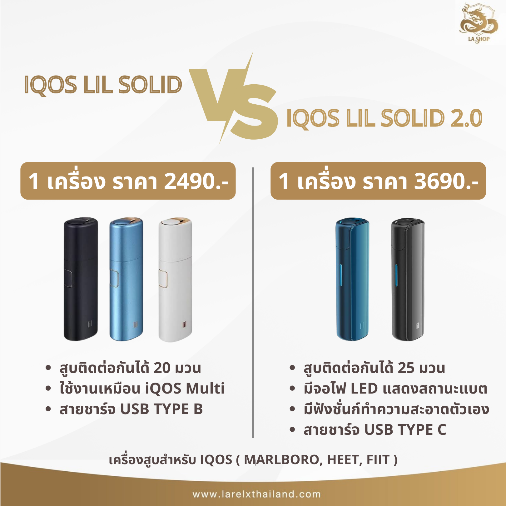 IQOS Lil Solid vs IQOS Lil Solid 2.0 ต่างกันยังไง?